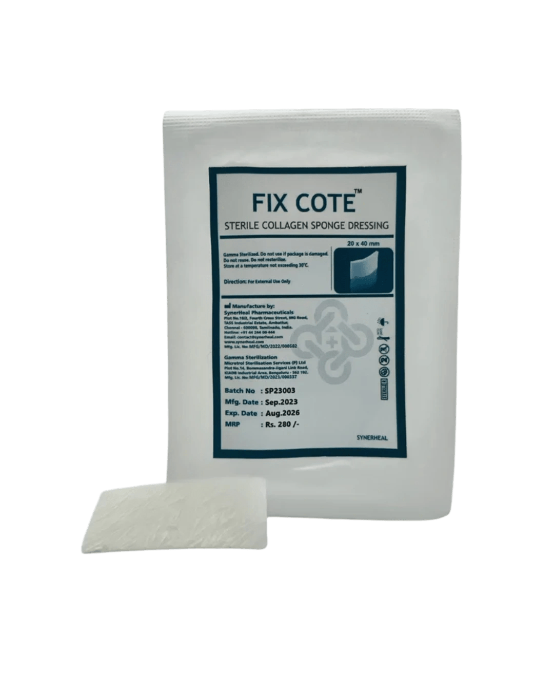 Fix Cote Sterile resorbable collagen sponge dressing