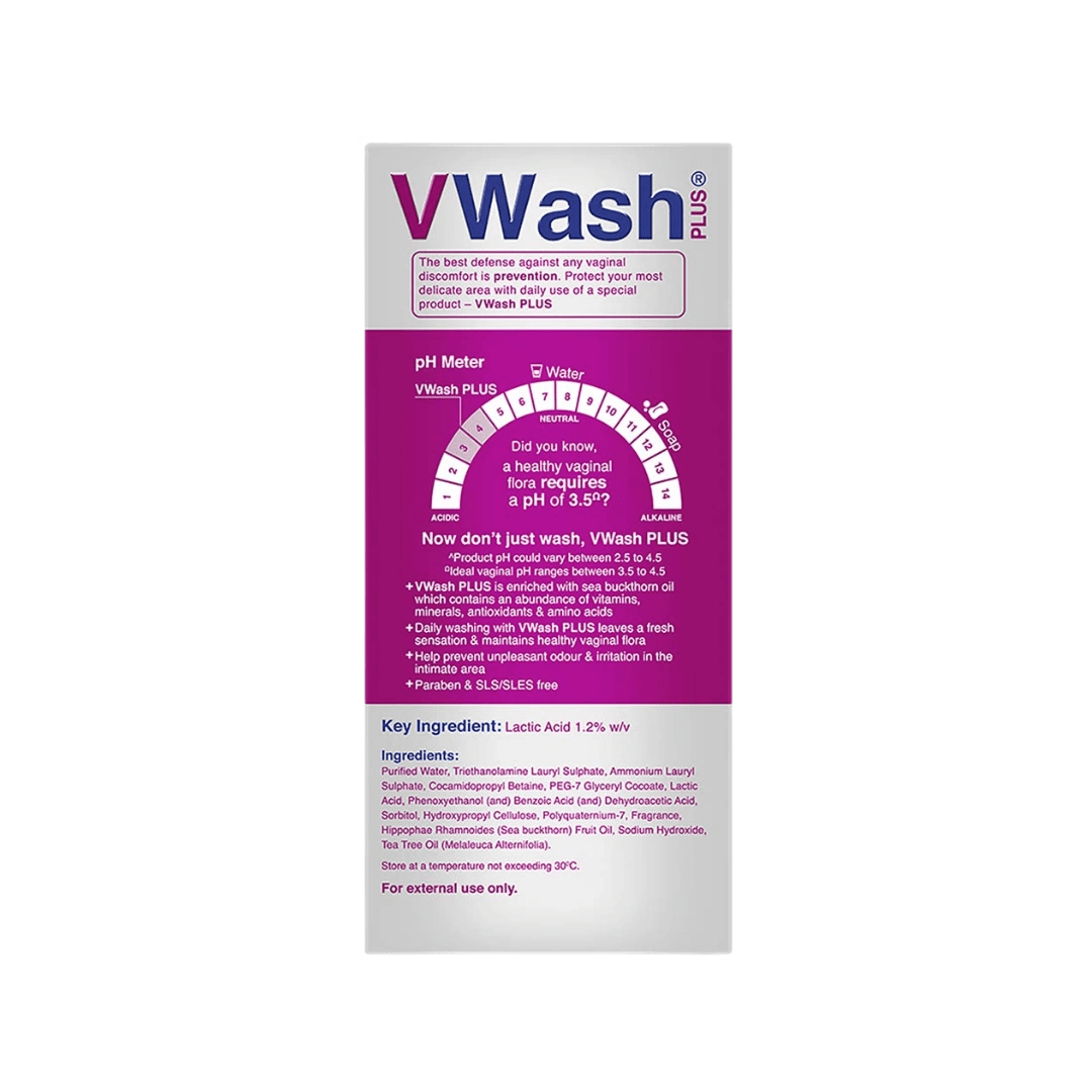 VWash Plus Intimate Hygiene Wash with Sea Buckthorn Oil | PH Balanced Daily Feminine Wash