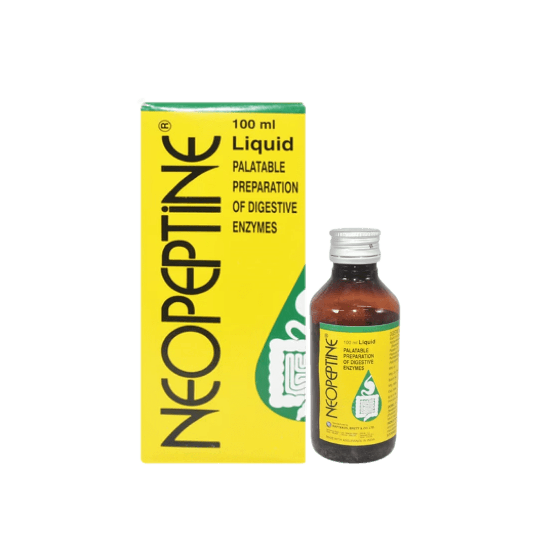 Neopeptine Digestive Enzyme Syrup – Relieves Indigestion, Gas & Bloating
