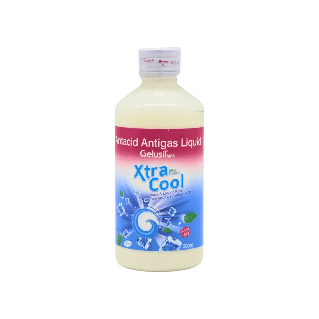 Gelusil MPS Xtra Cool Mint Suspension 200 ml – Antacid & Gas Relief Syrup