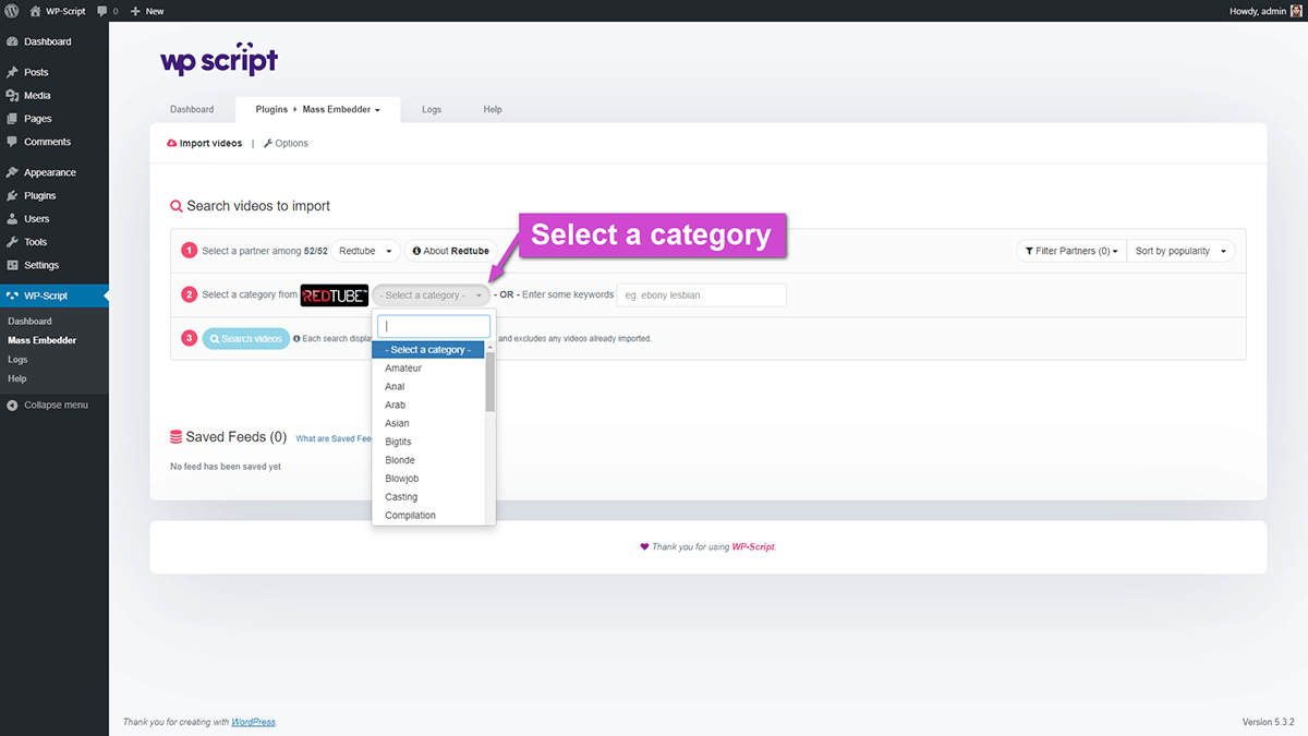 WPS Mass Embedder - WP-Script WordPress Plugin