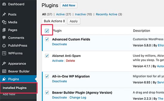 How to Easily Deactivate WordPress Plugins (Beginner's Guide) (3) How to Easily Deactivate WordPress Plugins (Beginner's Guide) (3)
