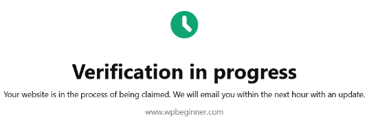Verification in progress Verification in progress