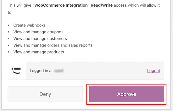 Give WooCommerce approval Give WooCommerce approval