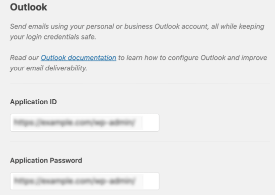 Paste the value in the Application Password field Paste the value in the Application Password field