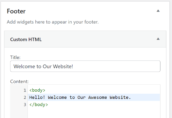 Enter Custom HTML Enter Custom HTML