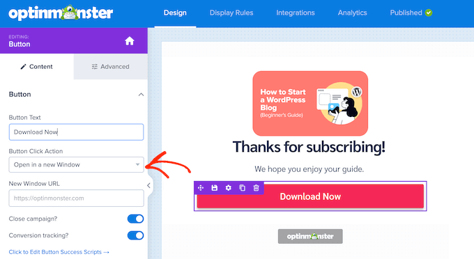 Adding a custom button action to your lead generation forms Adding a custom button action to your lead generation forms