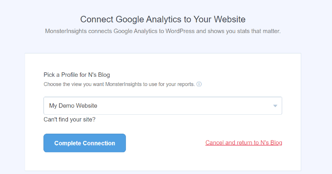 Connect WordPress site to Google Analytics using MonsterInsights Connect WordPress site to Google Analytics using MonsterInsights