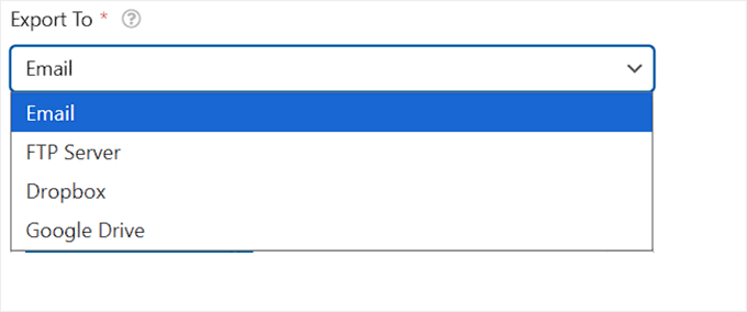 Choose where to export form entries in WPForms Choose where to export form entries in WPForms