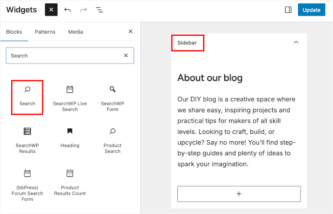 Search widget Search widget