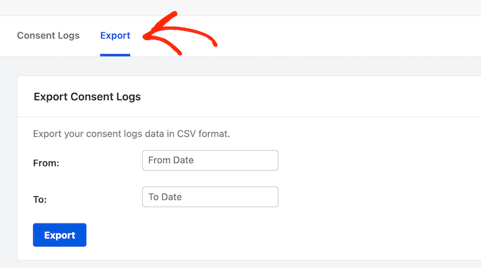 How to export a consent log from WPConsent How to export a consent log from WPConsent