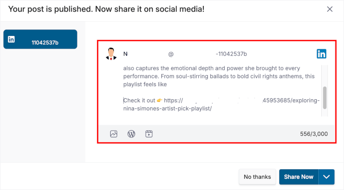 ClickSocial auto-share popup ClickSocial auto-share popup