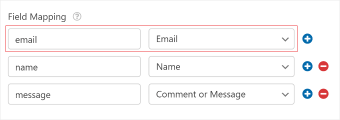 Field Mapping in WPForms Field Mapping in WPForms
