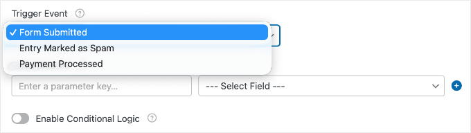 Choosing a Trigger Event in WPForms Choosing a Trigger Event in WPForms