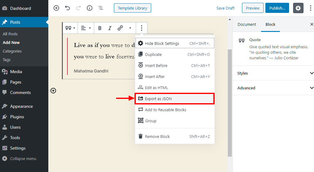 Get 26 json import plugins, code & scripts on codecanyon. How To Export And Import Gutenberg Blocks In Wordpress Wpexplorer