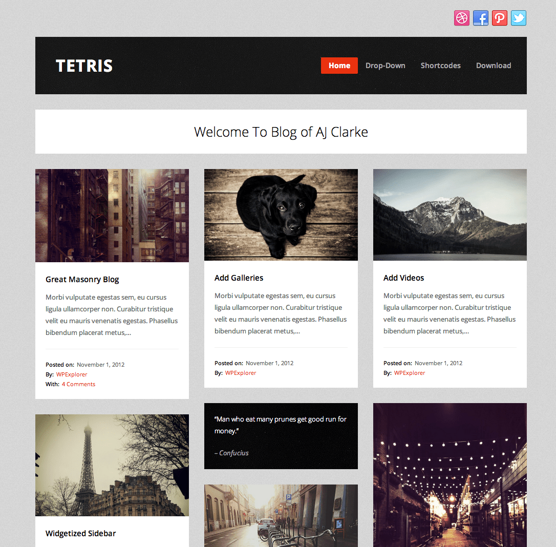 Custom post type menu in wordpress admin · custom post type submenus in wordpress admin · a new menu named meta box will appear to create a new . Tetris Free Masonry Tumblog WordPress Theme - WPExplorer