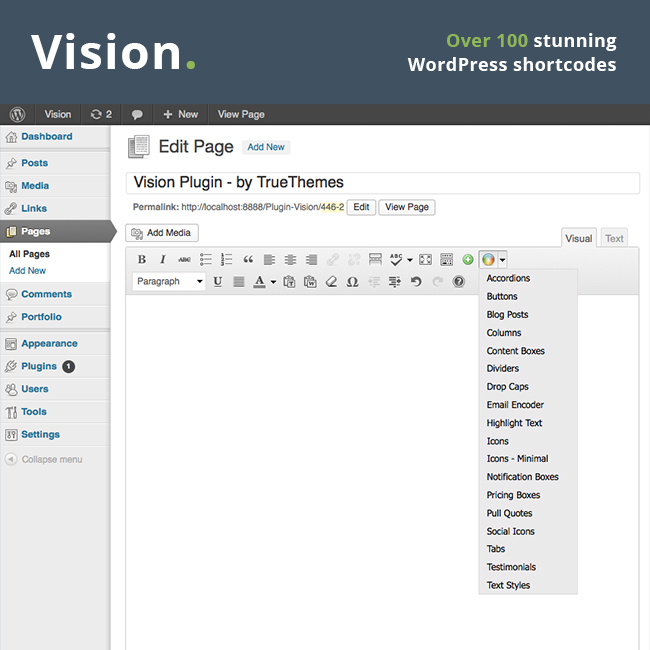 Shortcodes ultimate can easily replace a bunch of plugins, installed on your site. Vision Shortcodes WordPress Plugin - WPExplorer