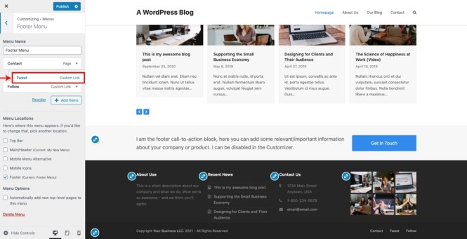 Créer un menu déroulant - Personnalisateur en direct