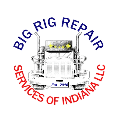 The logo features a stylized image of a semi-truck with the company name BIG REPAIR SERVICES OF INDIANA encircling it