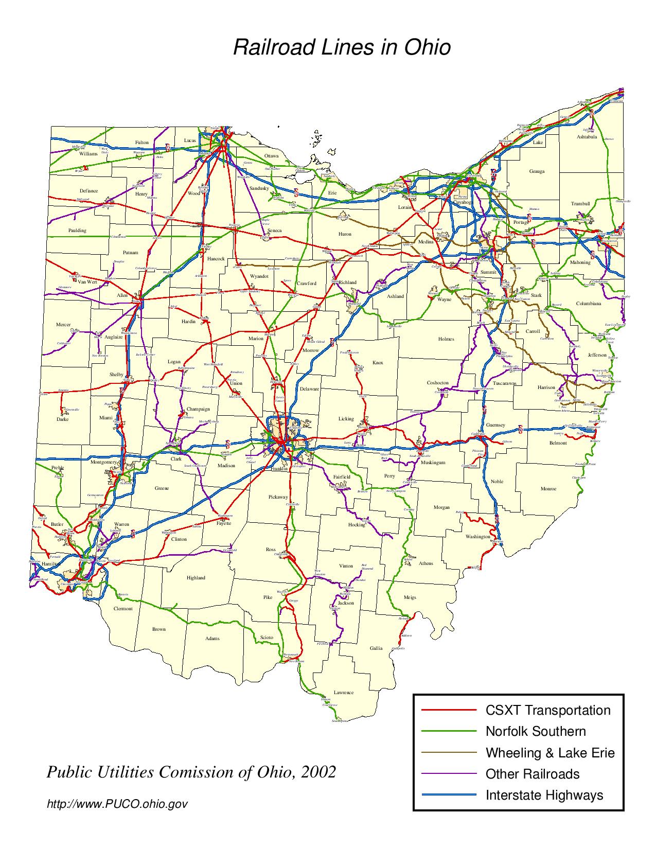 Ohio Railroad Map Railroad Map 