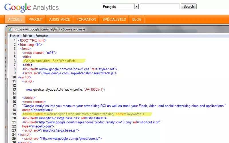 Google utilise des mots clefs!