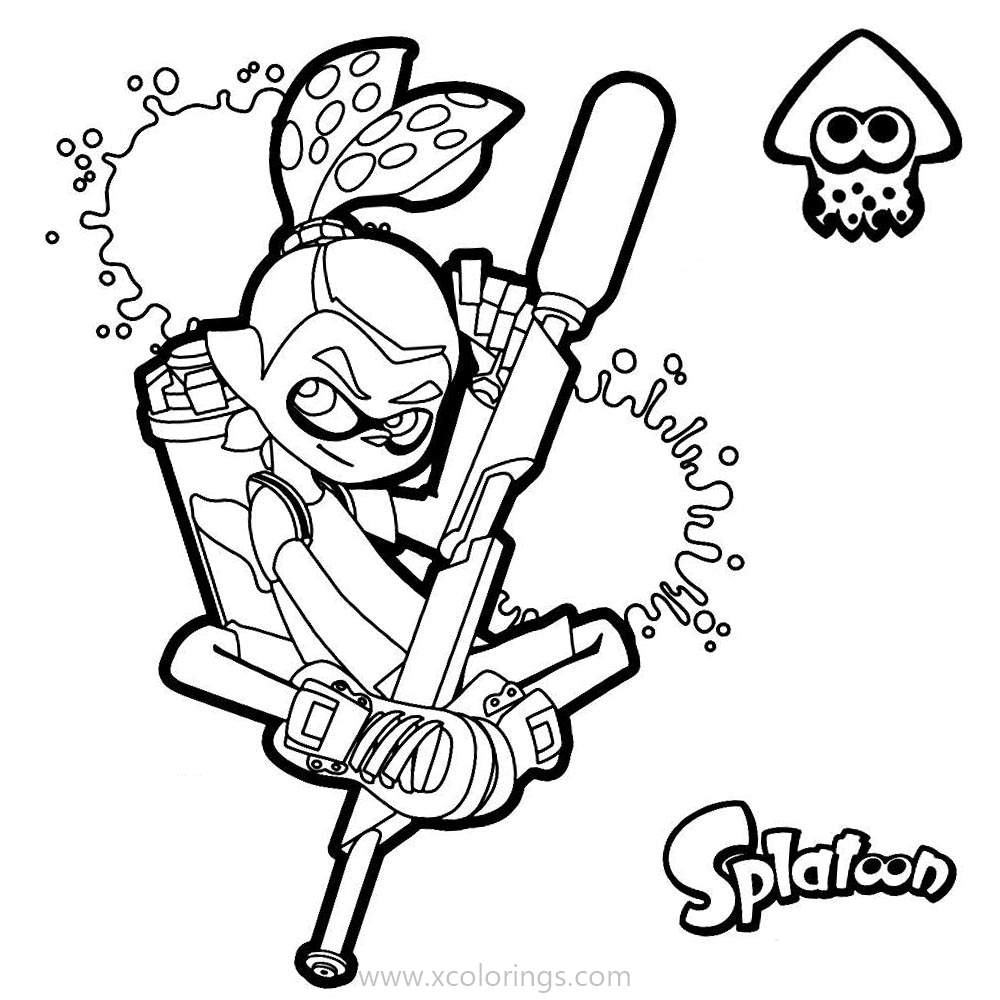 pics Splatoon Coloring Pages Printable inkling boy from splatoon coloring