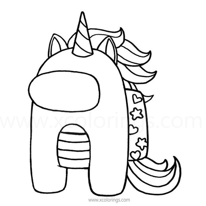 among us unicorn skin coloring pages xcoloringscom