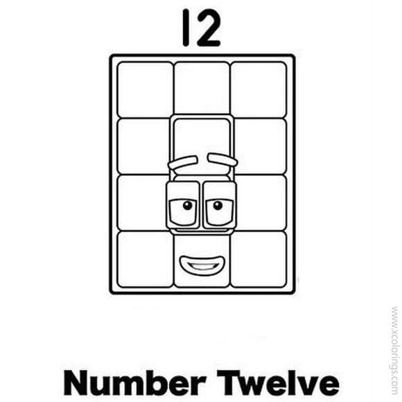 Numberblocks coloring pages 12