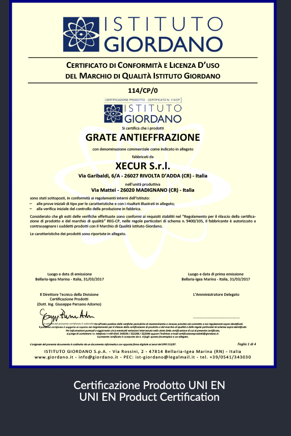 Produzione e Vendita diretta di Inferriate Grate