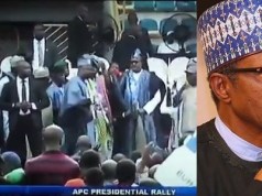 Oshiomhole, President Buhari Stoned At Abeokuta, Ogun state APC Rally (Video)