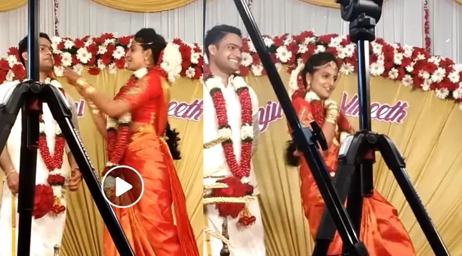 மணமேடையில் சூப்பராக குத்தாட்டம் போட்ட மணமகள்.. சிலையாக நின்ற மாப்பிள்ளை… வைரலாகும் வீடியோ