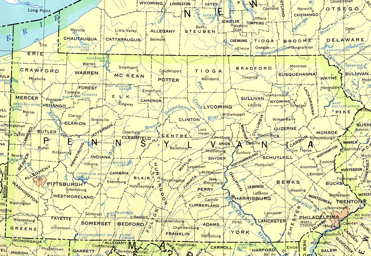 Eastern Pa Map With Cities 90 