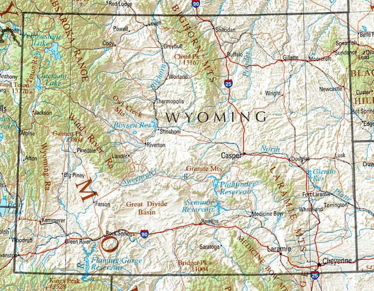 Wyoming Reference Map Wyoming Ref 2001 