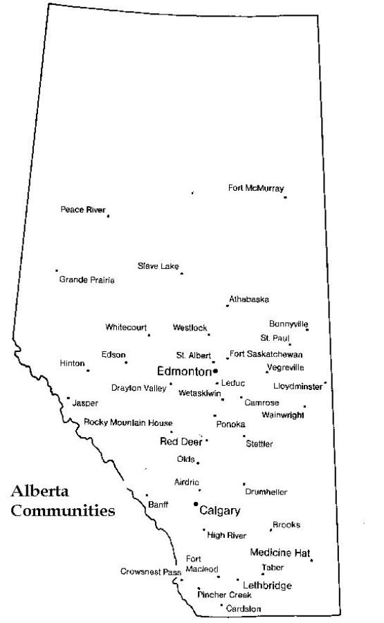 Alberta Printable Map Albplcs 