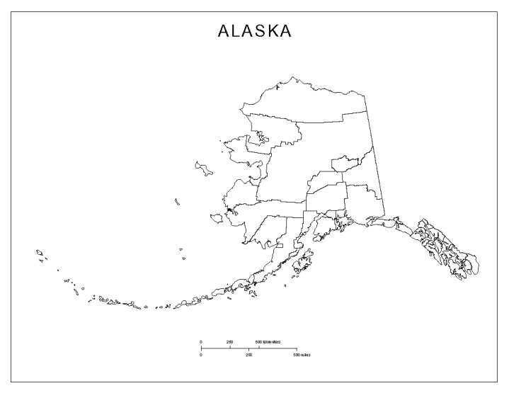 Alaska Blank Map Alaska Co Lines 