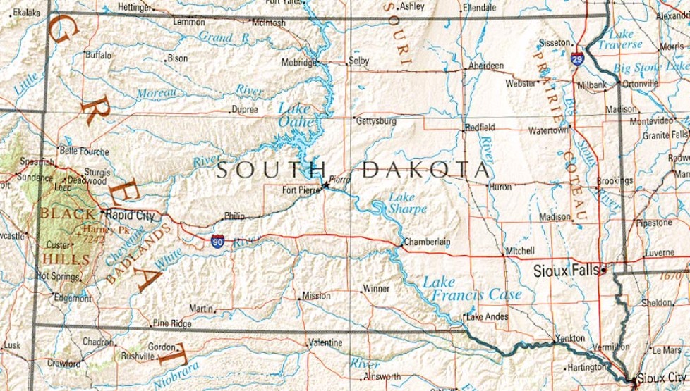 South Dakota Reference Map South Dakota Ref 2001 