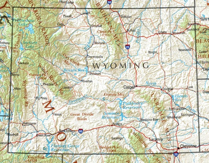 Wyoming Reference Map Wyoming Ref 2001 