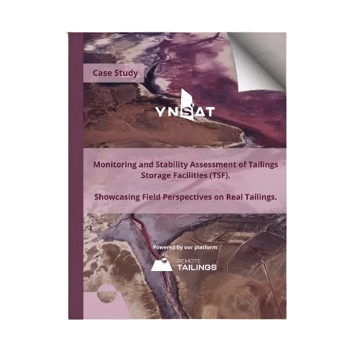 YNSAT Remote Tailings case study cover: monitoring and stability assessment of tailings storage facilities (TSF)