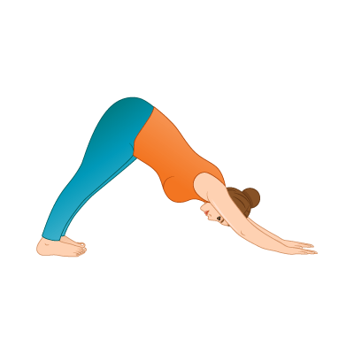 Downward dog yoga pose clipart