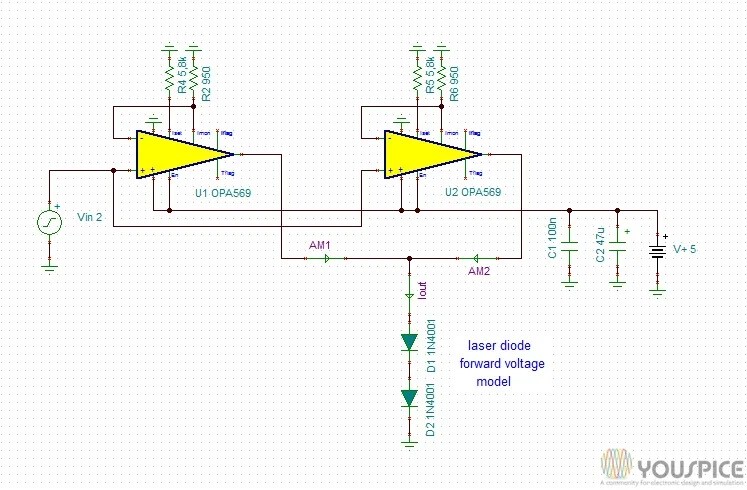 4 Ampere Cathode Grounded Laser Diode Driver Youspice