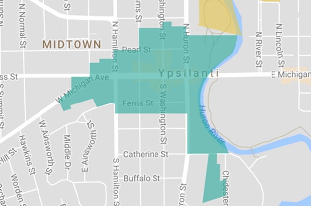 Map Of Downtown Ypsilanti 