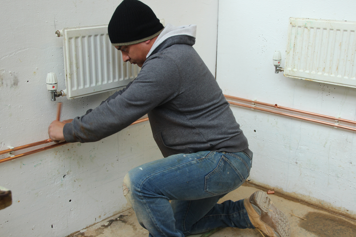 Plumbing course in action