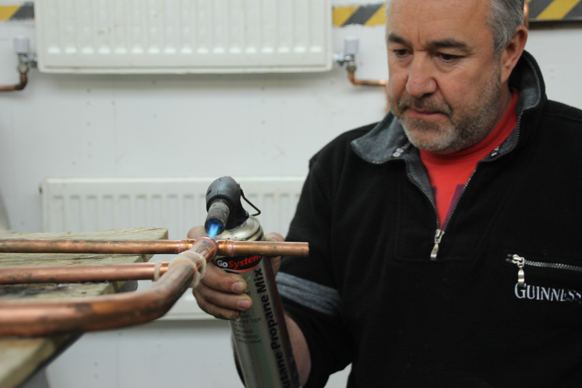Plumbing course in action