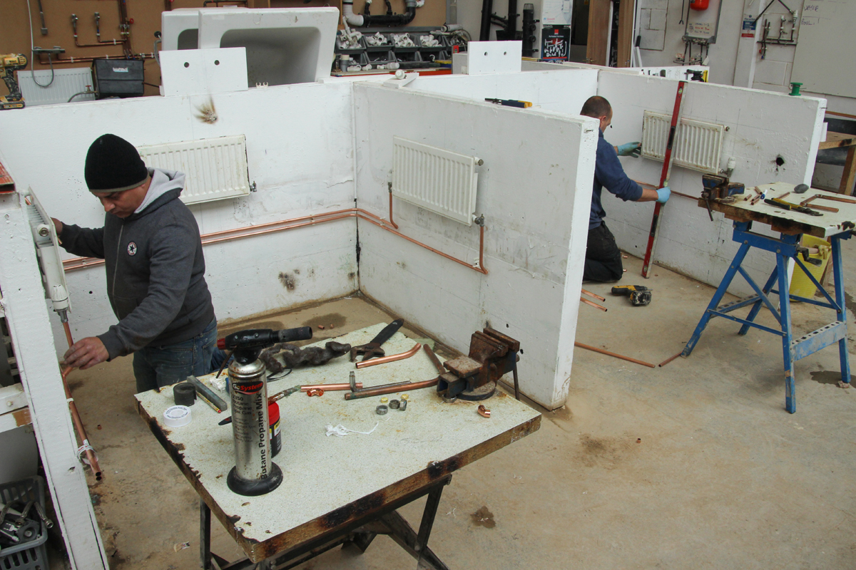 Plumbing course in action