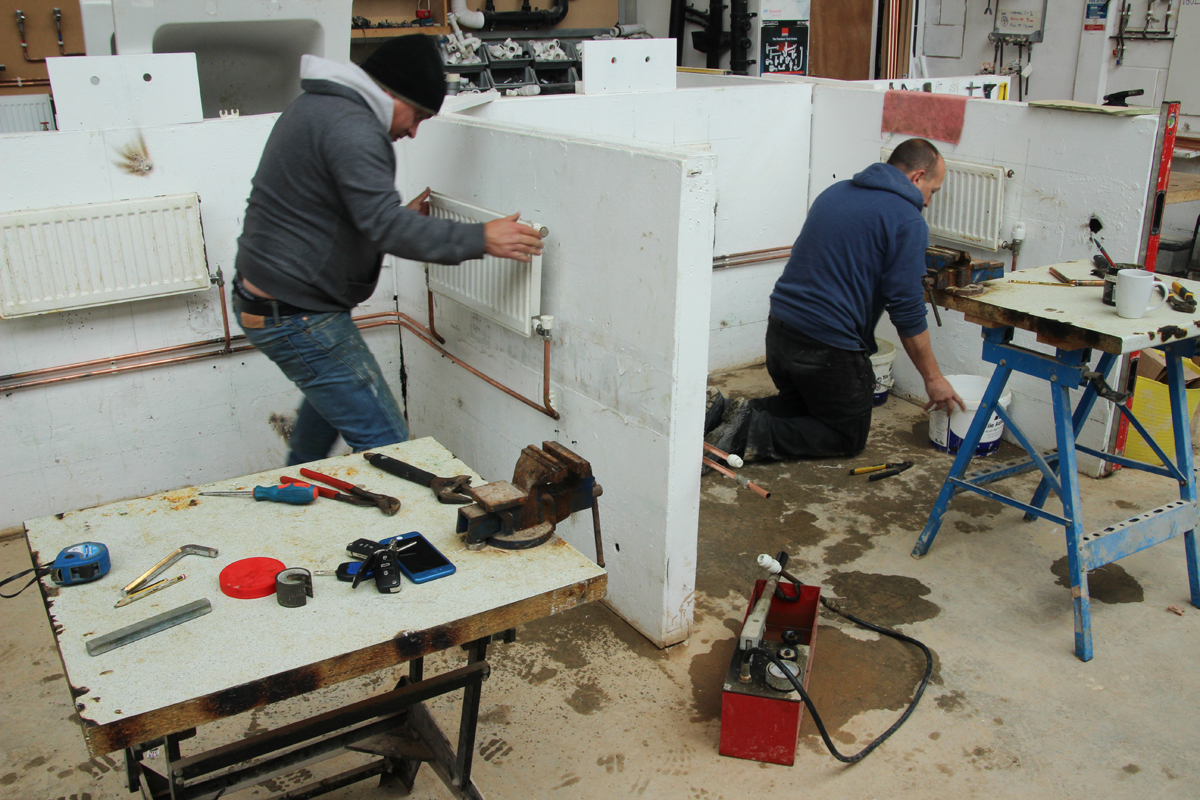 Plumbing course in action