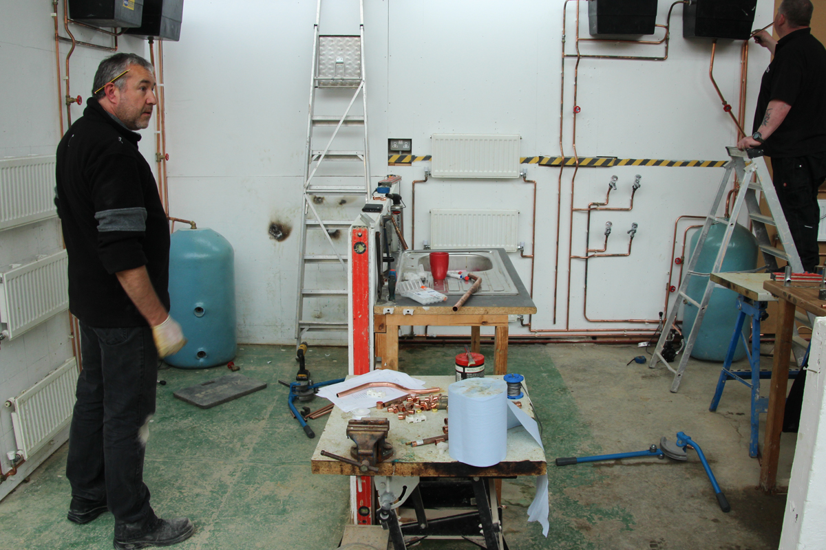Plumbing course in action