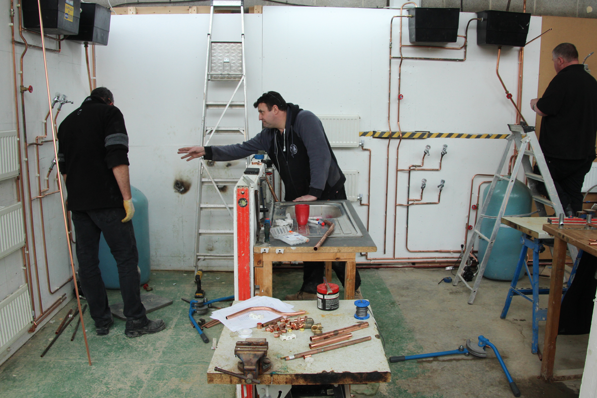 Plumbing course in action