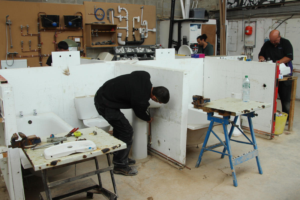Plumbing course in action