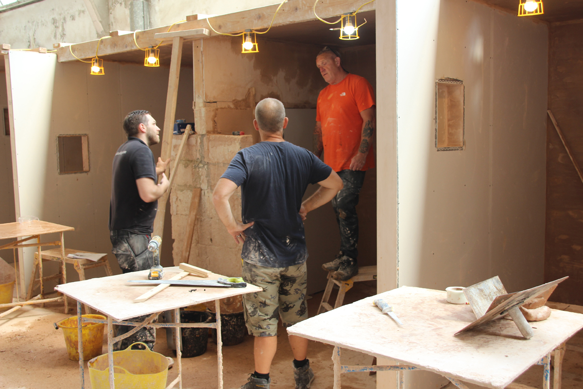 Plastering demonstration