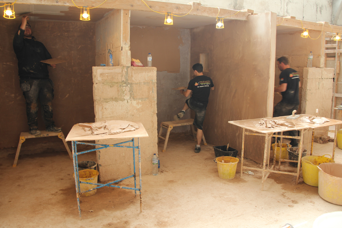 Plastering a wall